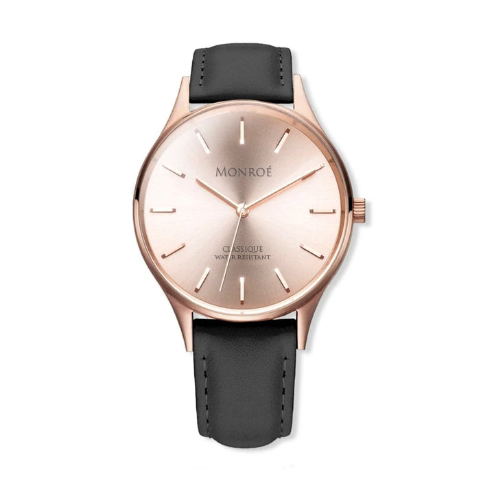 SOLÉROSE BLACK LEATHER – Monroé Watches - Main Image